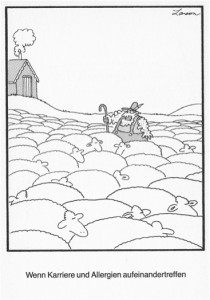 Gary Larson Cartoon "Karriere und Allergien"
